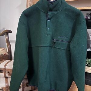 Timberland Forest Green Fleece snap button Sweater